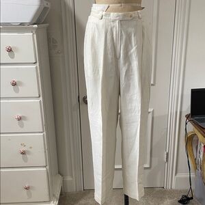 Ralph Lauren Ivory Linen Trousers